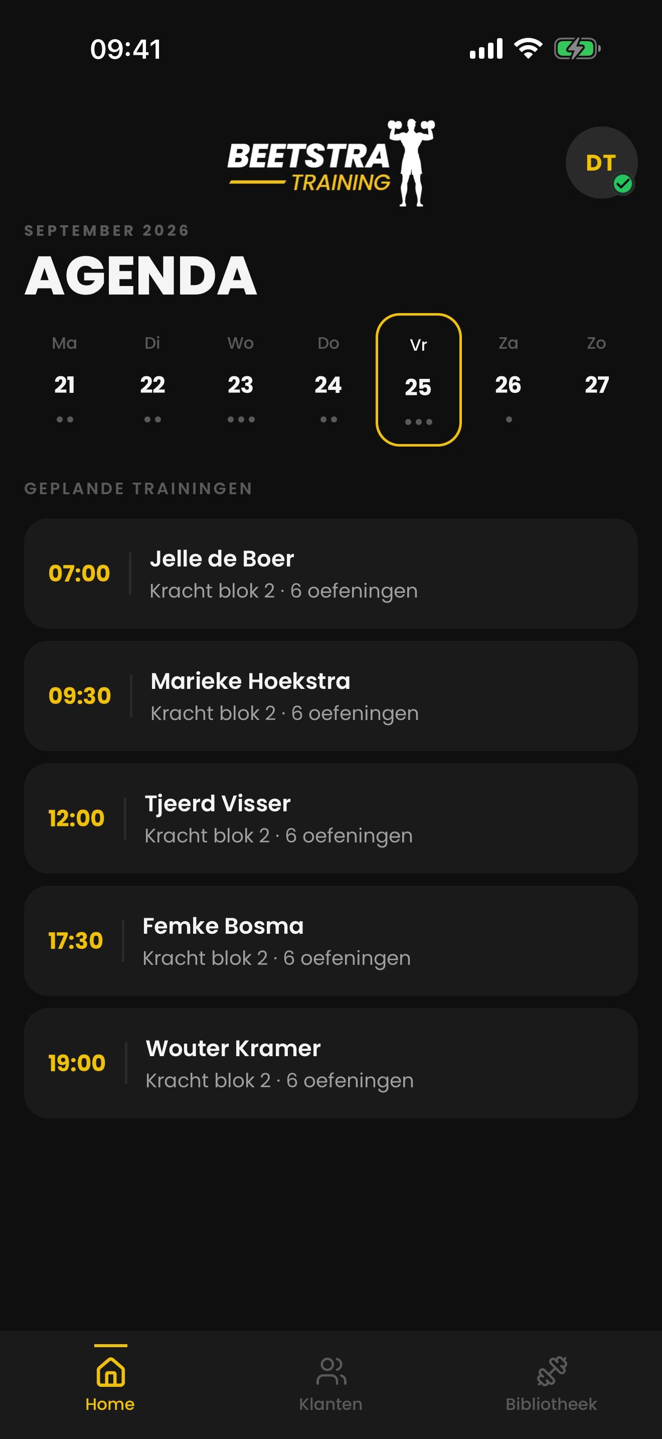 Beetstra Training scherm 1