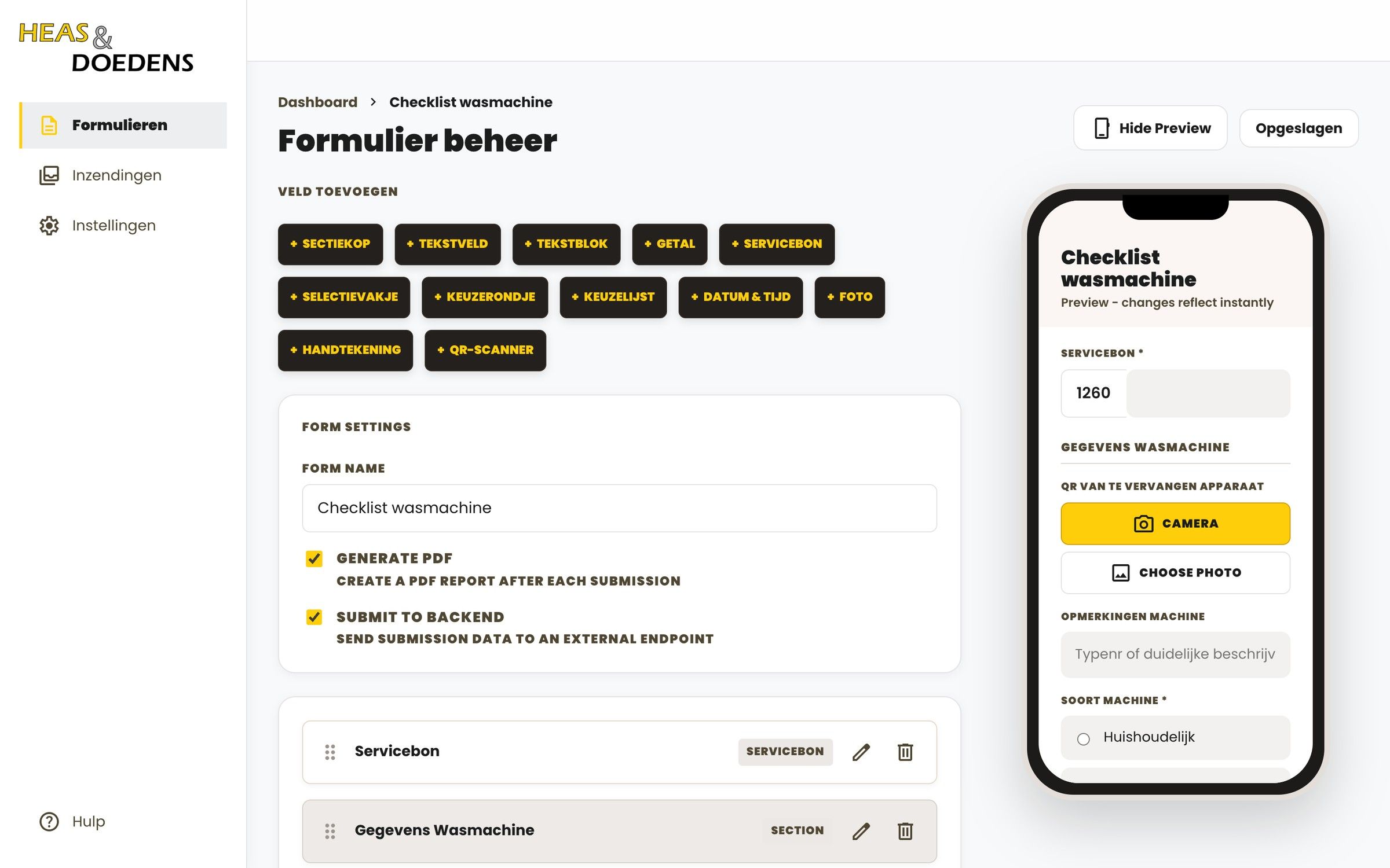 ServicePortal op desktop