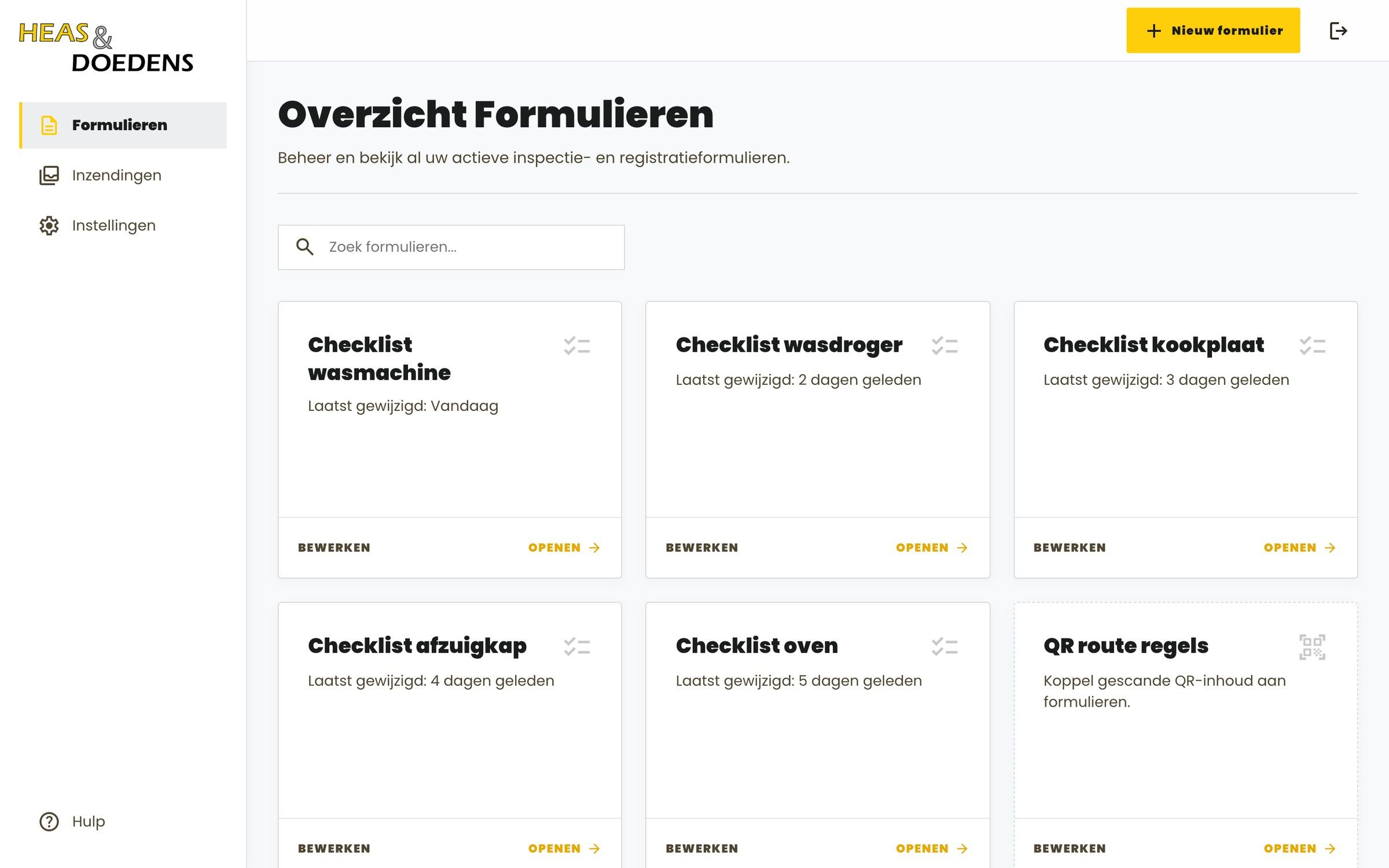 ServicePortal: Alle formulieren in één overzicht