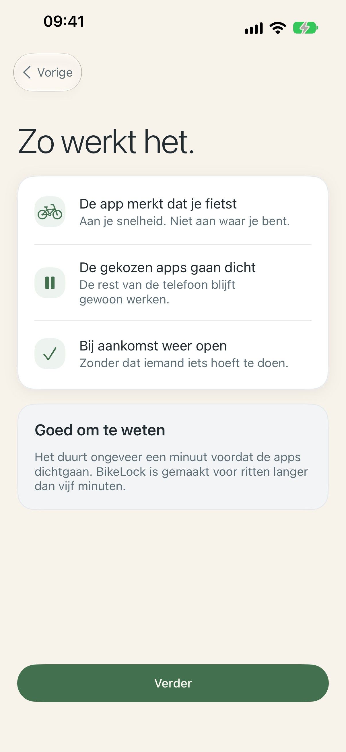 BikeLock: Onboarding (2 van 3)