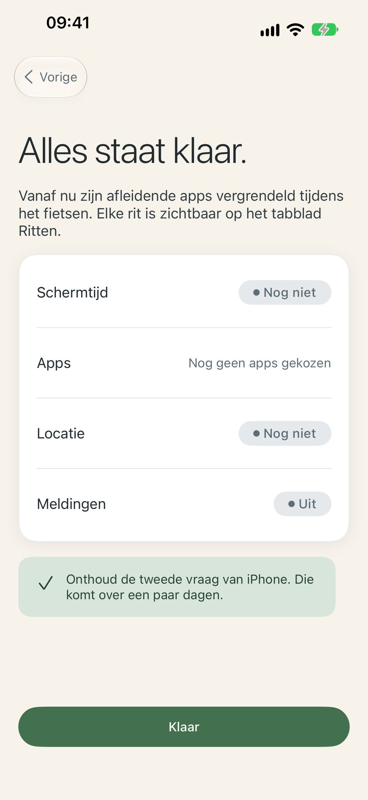 BikeLock: Vergrendeld bij 18,7 km/u, rithistorie, en de installatiestatus (3 van 3)