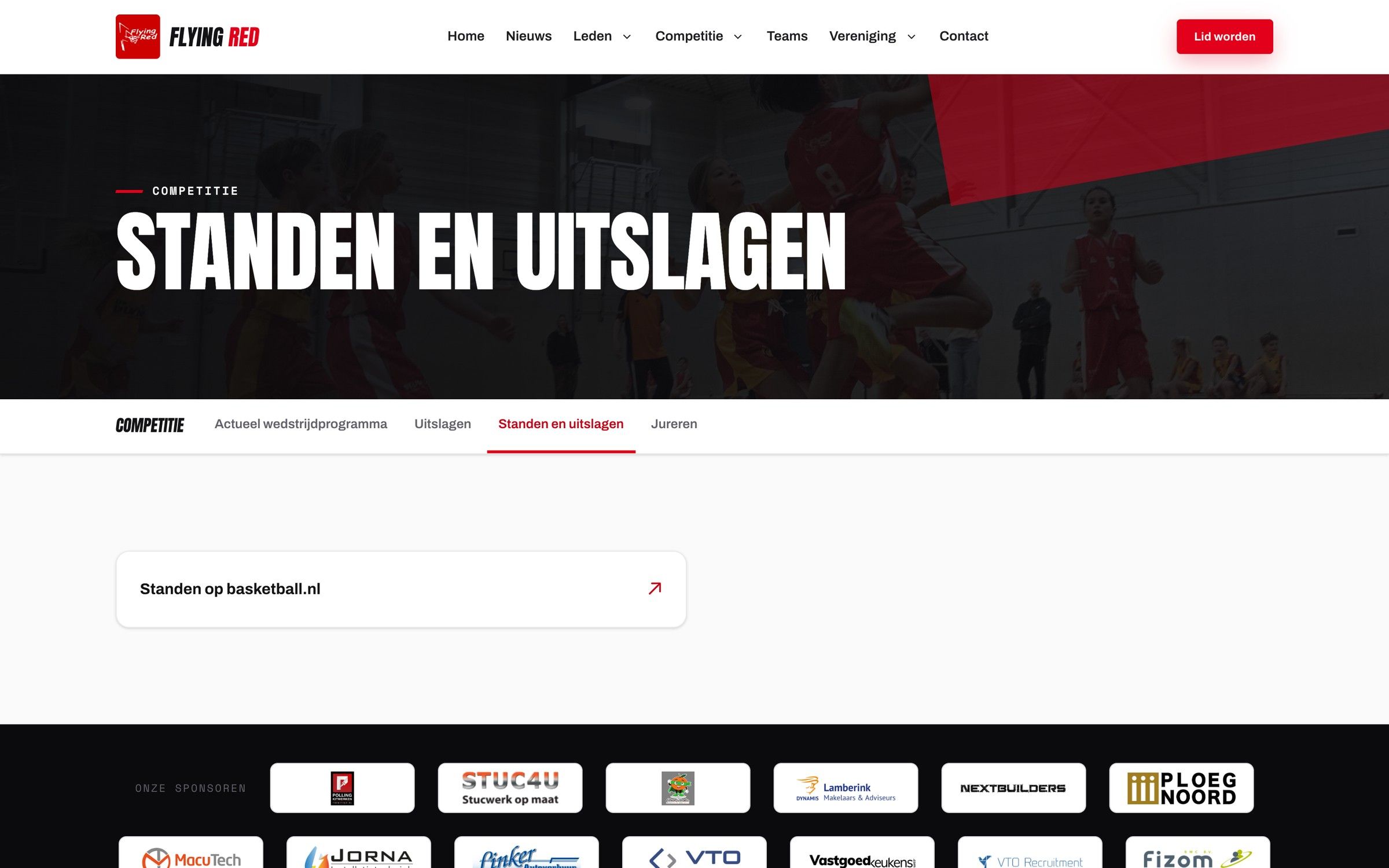 Flying Red: Standen en uitslagen