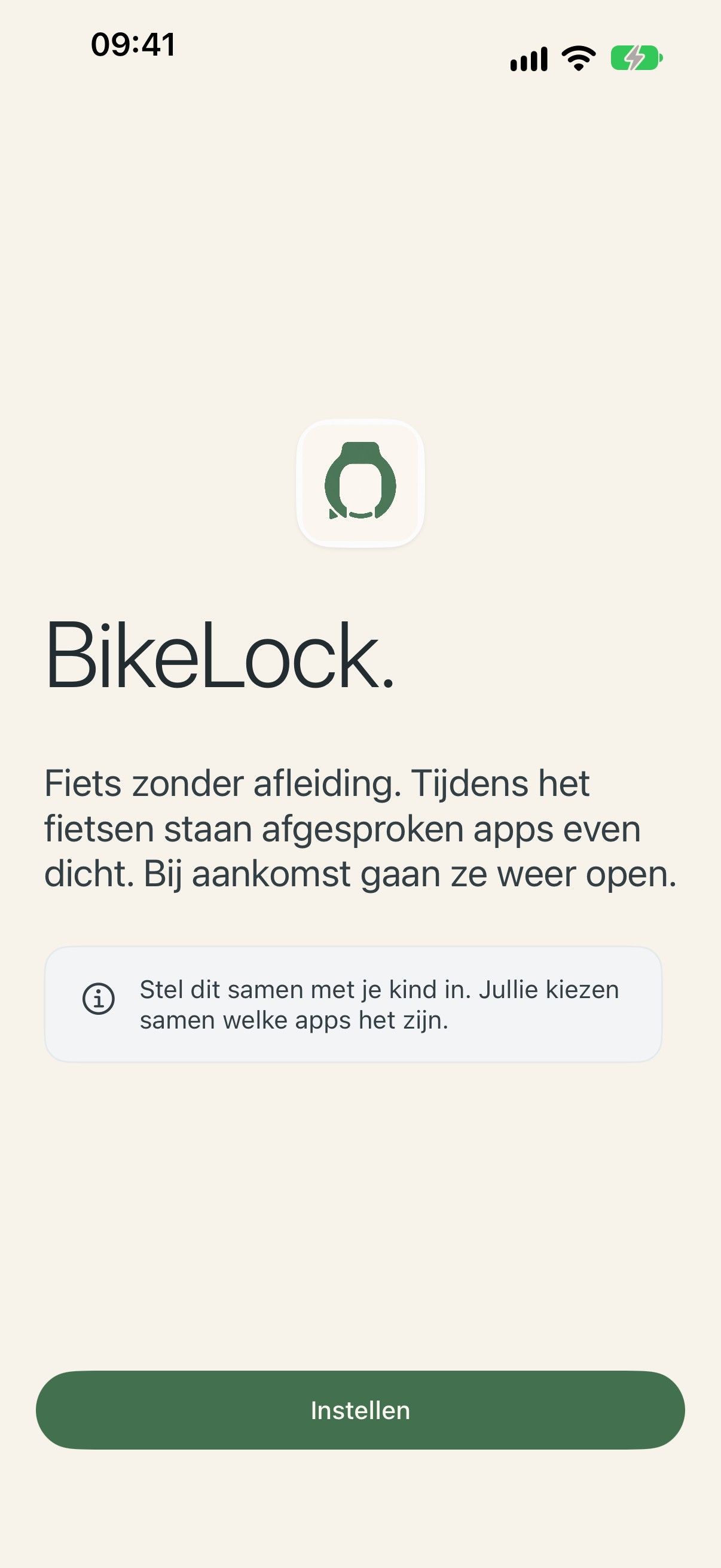 BikeLock scherm 1